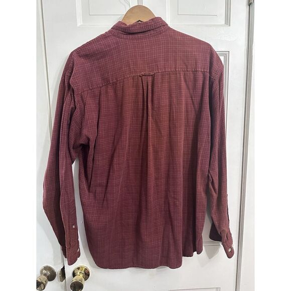 Columbia Mens Casual Button Shirt Sz XXL Maroon Red Plaid Flannel 2XL Gorpcore - Picture 5 of 8